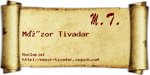 Mázor Tivadar névjegykártya