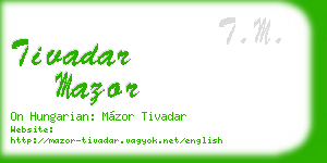 tivadar mazor business card