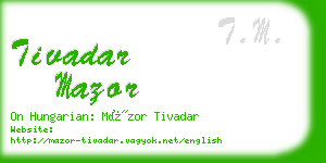 tivadar mazor business card